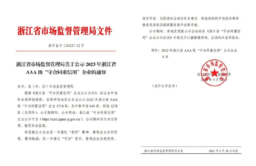 AK（中国）AK官方网站
家具喜获AAA级“守合同重信用”企业荣誉称号